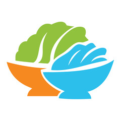Fototapeta premium Two colorful bowls of fresh salad leaves.