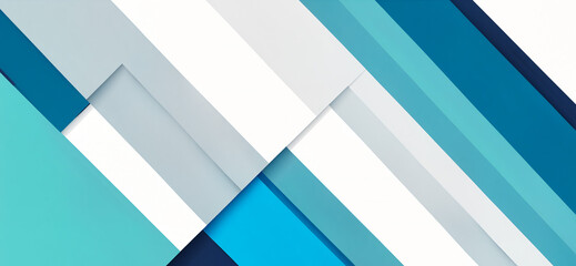 abstract geometric composition with diagonal teal blue and grey overlapping layers and sharp shadows