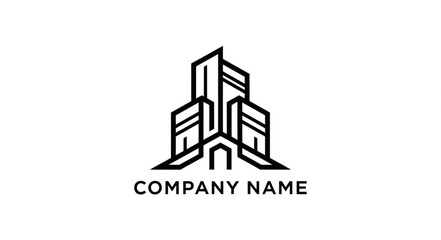 Fototapeta premium Modern architectural logo design for real estate and construction companies with a minimalist style.