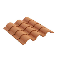 Obraz premium Detailed terracotta roof tile sample isolated on white background