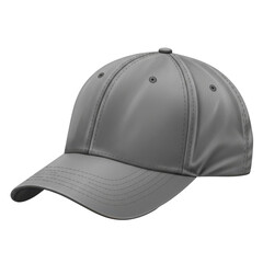 Fototapeta premium Gray baseball cap mockup high resolution detailed view isolated on white background