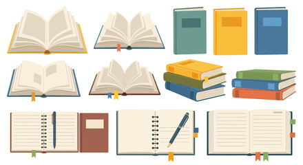 Collection of Various Illustrated Books and Notebooks.