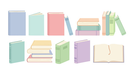 Colorful Books and Notebooks Collection.