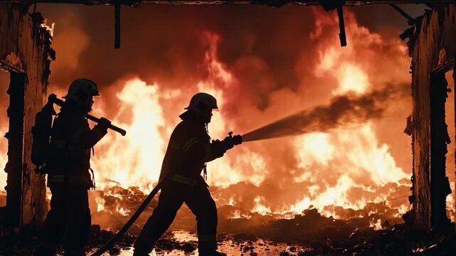 Firefighters battling intense blaze inside burning structure