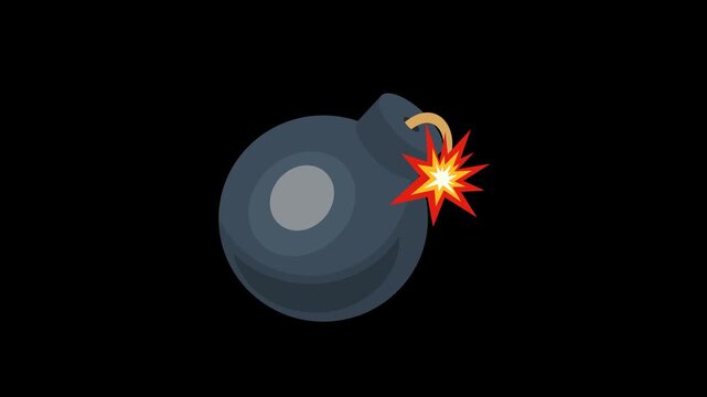 Emoji Element Animation Bomb symbol being lit