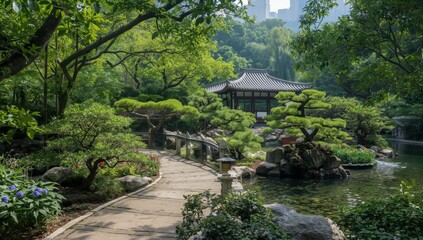 Interior of Nan Lian Garden in Hong Kong