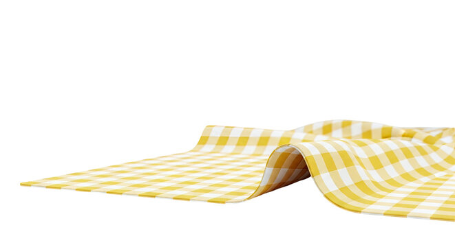 Yellow and White Gingham Picnic Blanket
