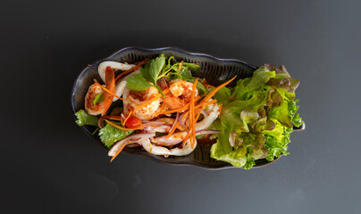 Spicy Thai Seafood Salad with Shrimp and Calamaru