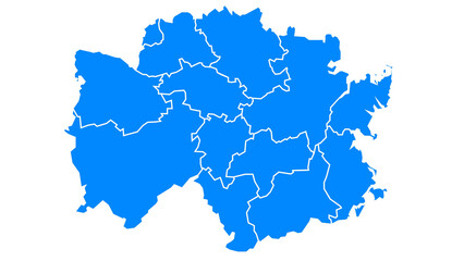 Obraz premium Germany map with state borders in blue