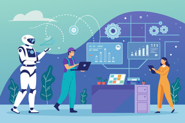 Vibrant Occupations With Futuristic Styl High-Quality Stock Image