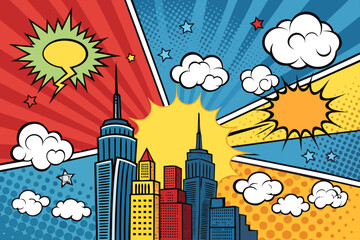 Crisp Superhero Comic With Dynamic Lay High-Quality Stock Image