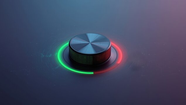 Dial for adjusting green and red levels. The idea of rising or falling, activating and deactivating