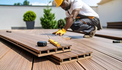 Deck Builder Installing Composite Decking Boards