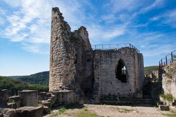 Architecture of the castle and medieval ruins of Penne in France