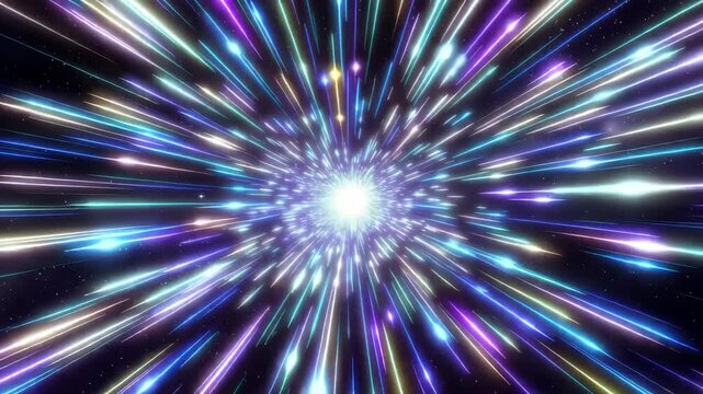 Abstract hyperspace jump, star lines, warp speed, loopable, 4k