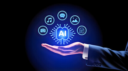 Fototapeta premium Artificial Intelligence and its applications in various industries, showcasing its versatility and impact on modern technology