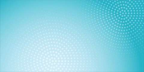 Abstract bright cyan background with radial halftone dot pattern eps10