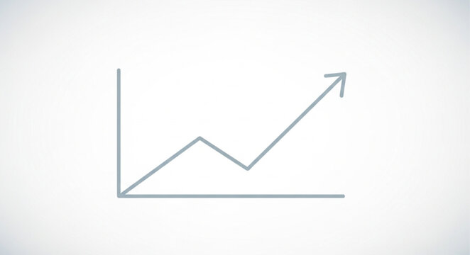 Simple line graph showing upward trend with arrow.