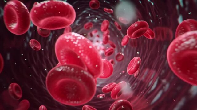 Red Blood Cells Flowing Bloodstream Circulation
