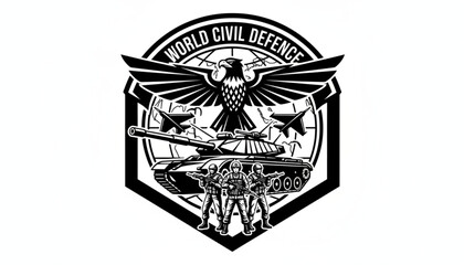 Obraz premium Desain vektor antik lambang heraldik United Kingdom dengan tameng mahkota dan lencana sayap militer bergaya grunge untuk tato atau ilustrasi seni dekorasi lencana bintang