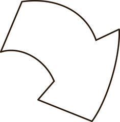 Minimalist Bold Black Line Curved Down Arrow Icon for Navigation