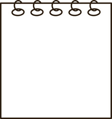 Minimalist Black Line Spiral Notebook Icon for Cute Memo and Planning
