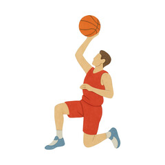 Naklejka premium PNG Basketball player illustration art.