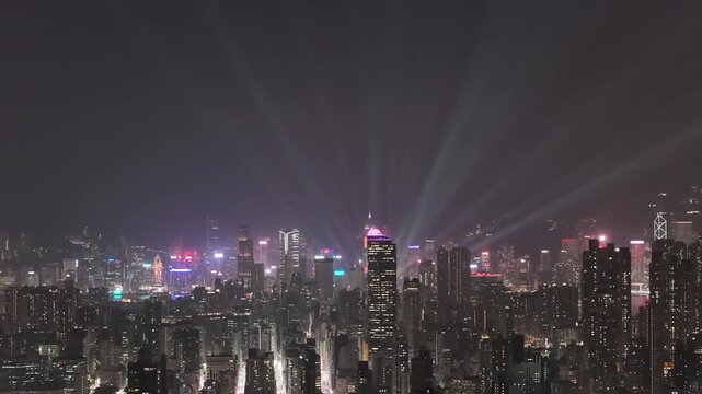 Kowloon Night Skyline Glows With Dense Urban Lights Feb 13 2026