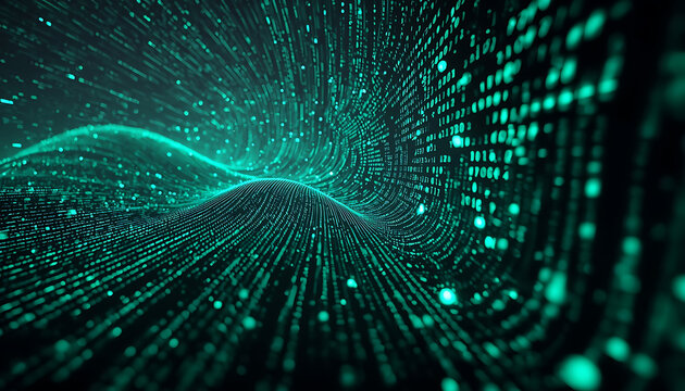 Futuristic Digital Matrix Code Background