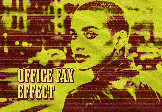 Glitch Office Fax Signal Photo Effect