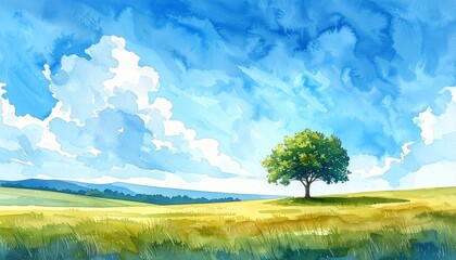 Nature watercolor illustration background	