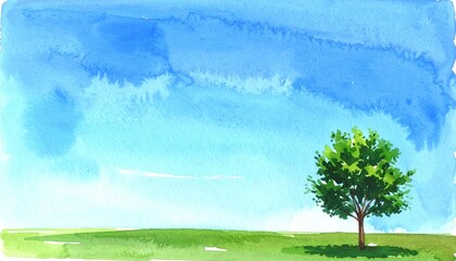 Nature watercolor illustration background	