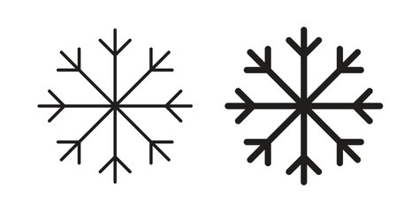 Snowflake icon Thin Collection. Editable Stroke. Suitable for Websites