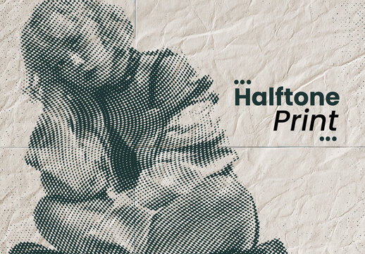 Halftone Print Photo Effect