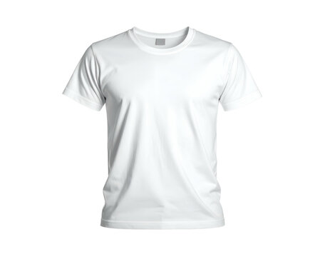Clean, crisp white t-shirt with short sleeves on a black background