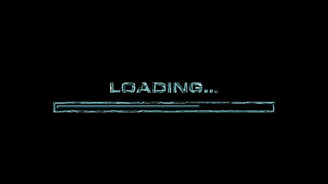 Loading Bar Animation on Black Background.