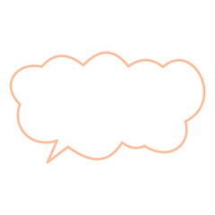 Orange Outline Chat Cloud
