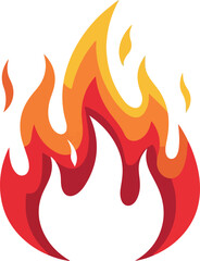 Vibrant stylized illustration of a flame with warm red, orange, and yellow hues, evoking heat and energy in a graphic design element