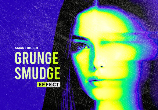 Neon Grunge Smudge Effect Mockup