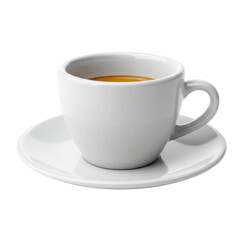 Obraz premium White ceramic espresso cup and saucer with coffee isolated on white background