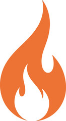 Fiery Orange Flame Icon Symbolizing Heat, Energy, and Passion