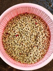 Coffee beans,In the ferment and wash method of wet processing
