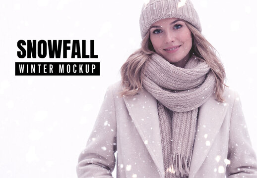 Snowfall Soft Winter Effect Mockup