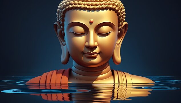 portrait of lord buddha in water