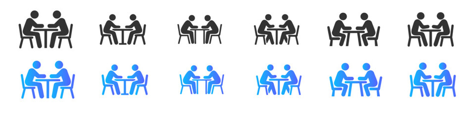 People Meeting and Discussion Icons Set © md_ramjan_ali