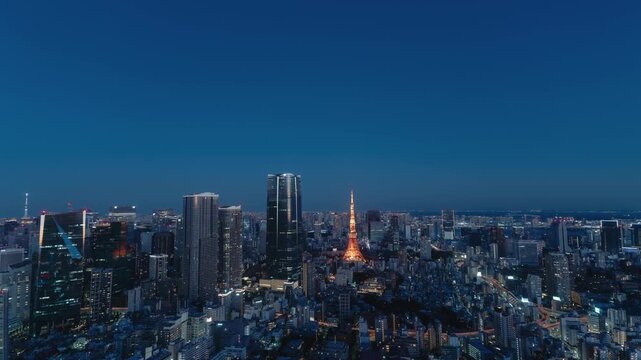 東京　夜景　タイムラプス