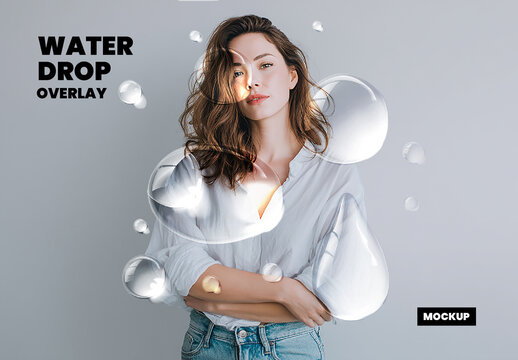 Water Drop Overlay Effect Mockup
