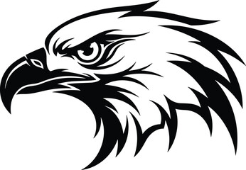 Fototapeta premium Vector illustration of stylized eagle head silhouette symbolizing strength, freedom, culture, tradition, education, and artistic values