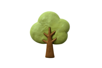 粘土の3Dアートの木　緑