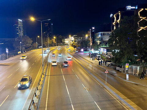 ISTANBUL, TURKEY - OCTOBER 31: Bakirkoy District, Kennedy Street (Turkish: Kennedy Caddesi) at night on October 31, 2025 in Istanbul, Turkey.